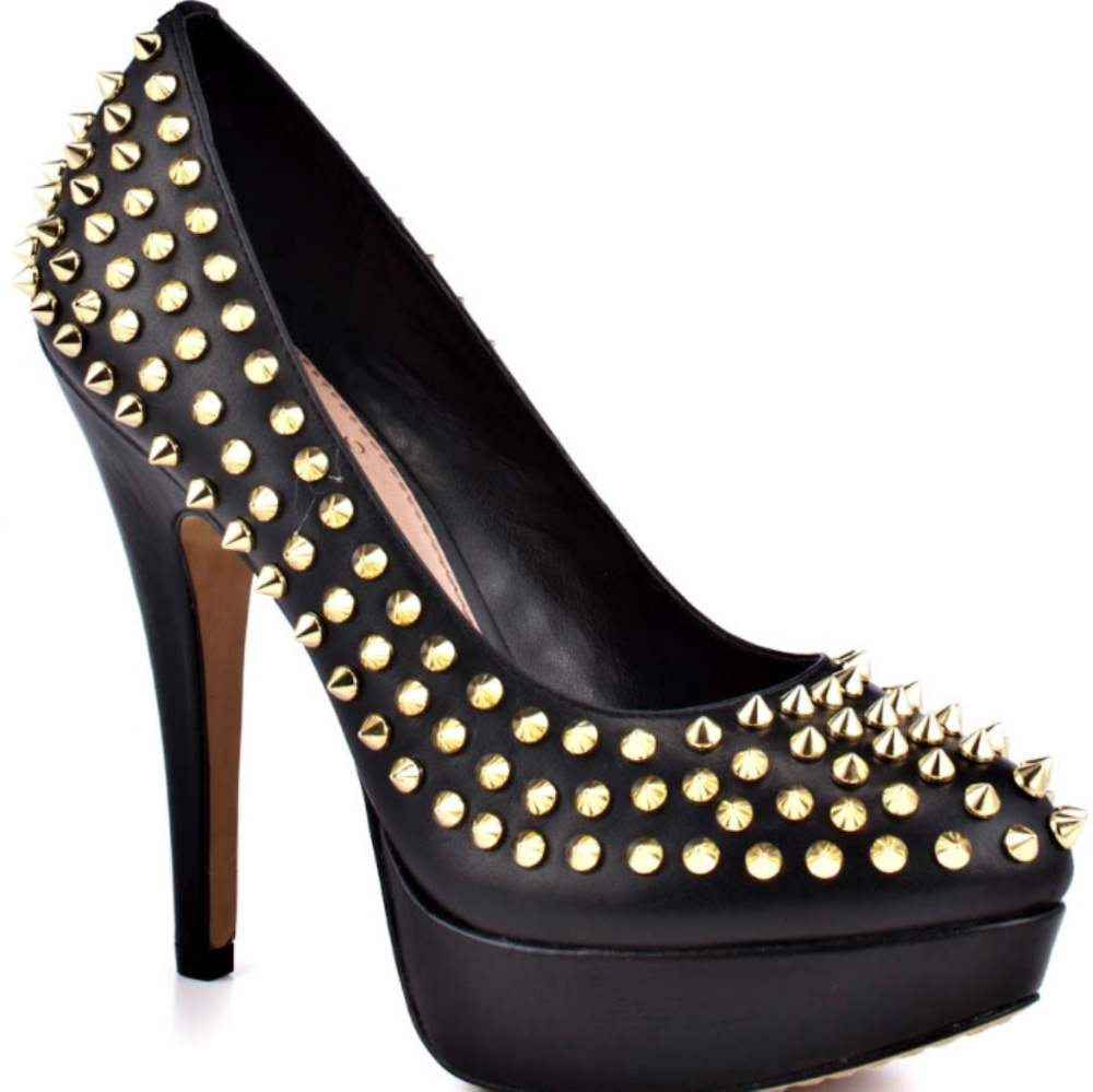 Vince Camuto Studded Gold Platforms